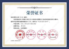 14届GIS大赛获奖教师证书-31 JA031安庆师范大学杜懿