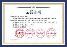 14届GIS大赛获奖教师证书-13 JA013安庆师范大学张鹏飞